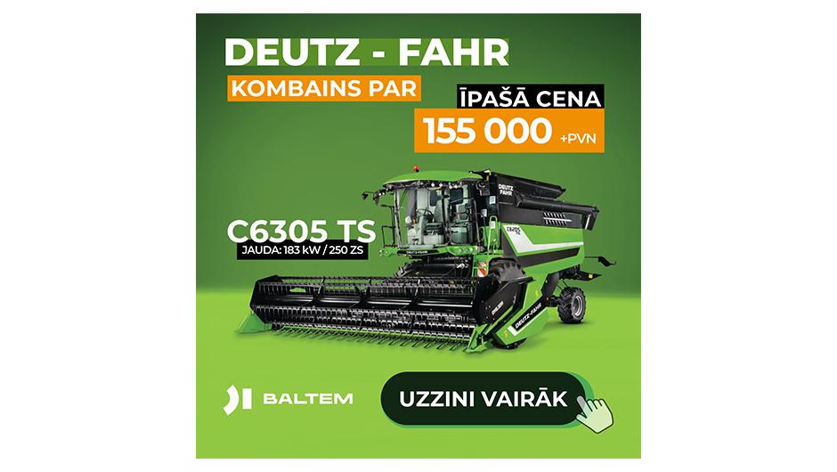 Deutz-Fahr C6305TS kombains par 155000 € + PVN 