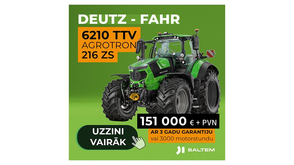 Izmanto ziemas piedāvājumu Deutz-Fahr 6210 Agrotron TTV traktoram!